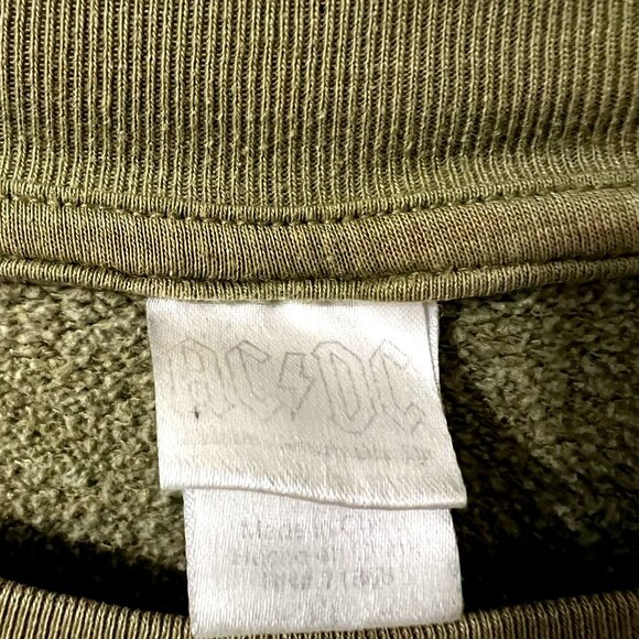 AC/DC‎ Olive Green Graphic Sweatshirt Crew Neck Pullover XL - Picture 7 of 7